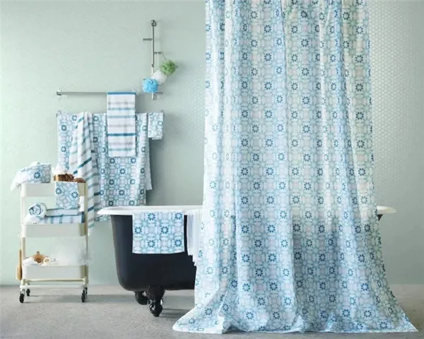 текстильные шторы для ванной фото декора