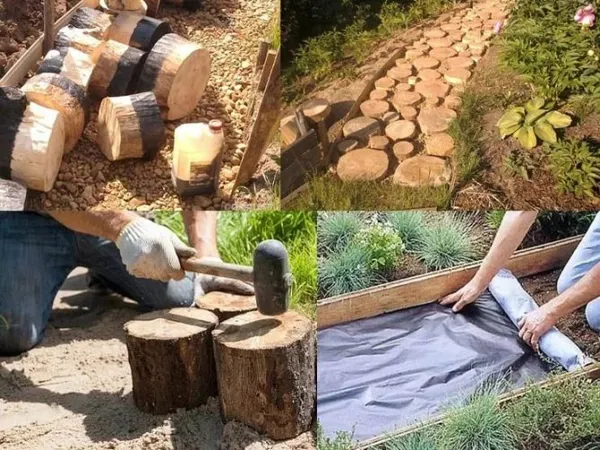 Красивая и практичная дорожка из спилов дерева своими руками. Как сделать спилы дерева своими руками. 8
