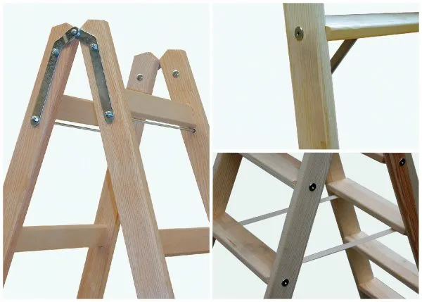 Сборка деревянной лестницы производиться с помощью металлических болтов