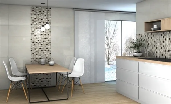 стена возле стола на кухне дизайн