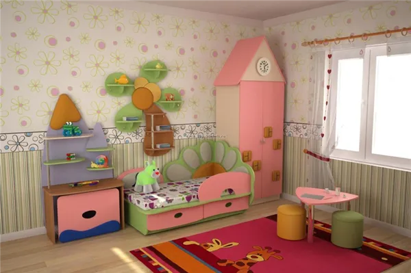 Обои для детской комнаты отличаются яркостью, красочностью, могут быть декорированы сюжетами