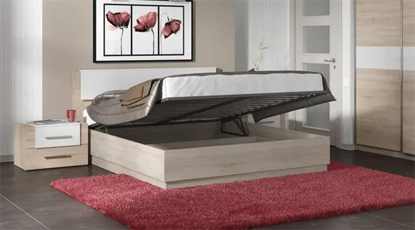 Виды подъемных механизмов кровати. Как установить газлифт на кровать. 4