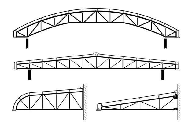Типовые чертежи ферм для крыши из профильной трубы