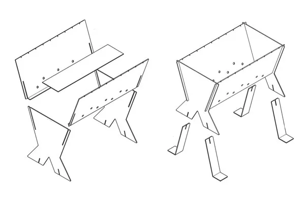 Разборные мангалы чертежи