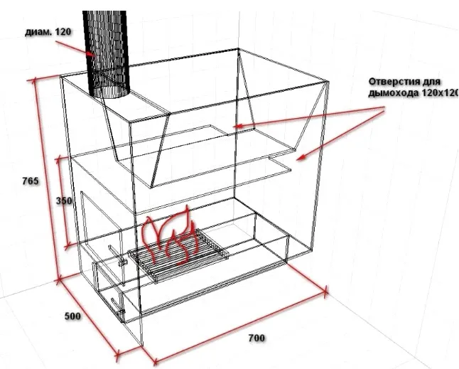 чертеж для котла в баню