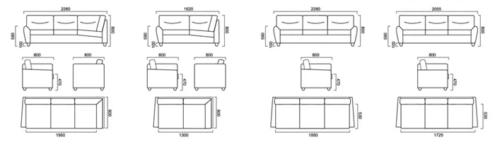 Стандартные размеры диванов
