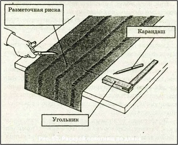 Схема раскраивания полотен