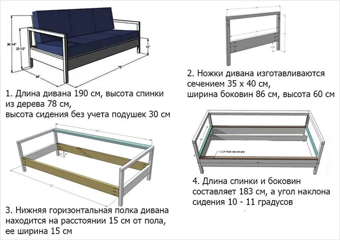 диван по чертежу