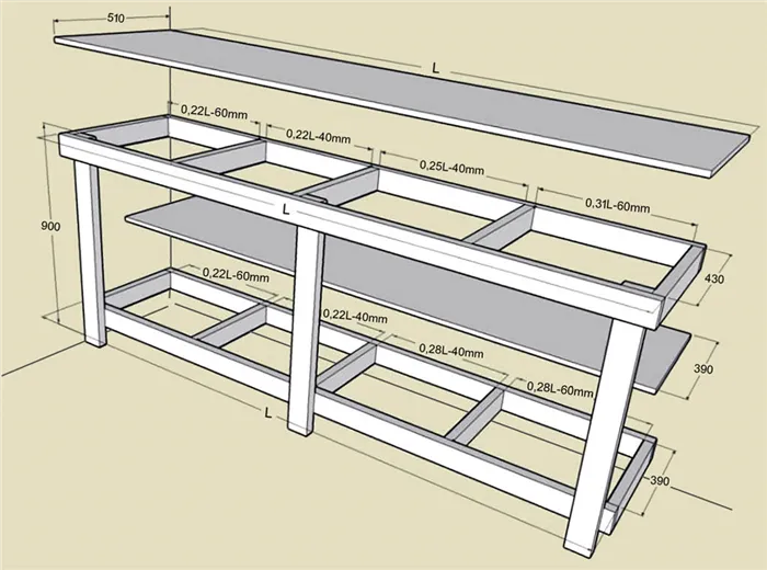 Металлический верстак в гараж своими руками