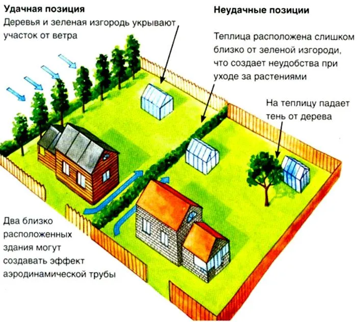 Особенности выбора расположения парника из дуг с укрывным материалом на территории участка