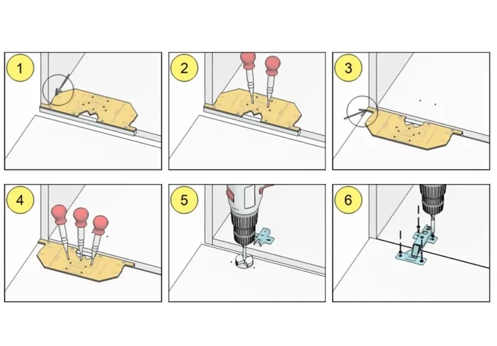 Разметка и монтаж мебельных петель своими руками 7