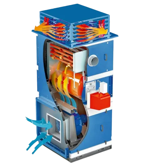 Конструкция теплогенератора воздушного отопления