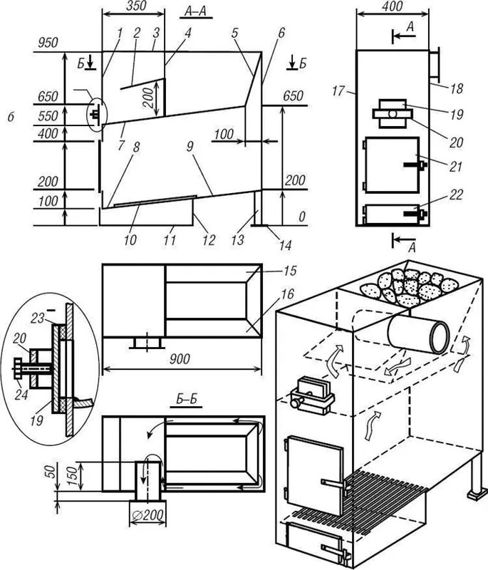 Самодельные печи для бани: виды конструкций 9
