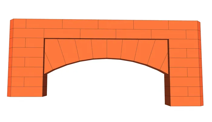 Прямая кирпичная арка со сферой